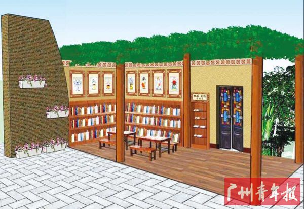 改造效果图二:增加粤剧脸谱、立柱等元素。