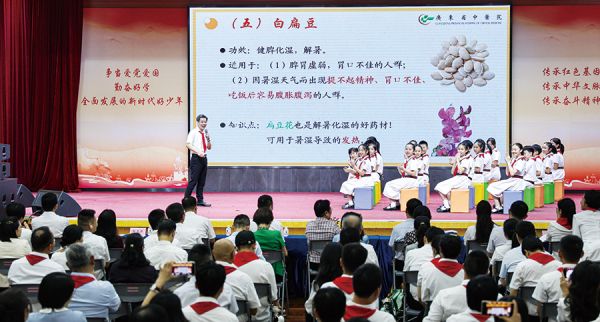全国名中医张忠德为朝天小学少先队员上微队课